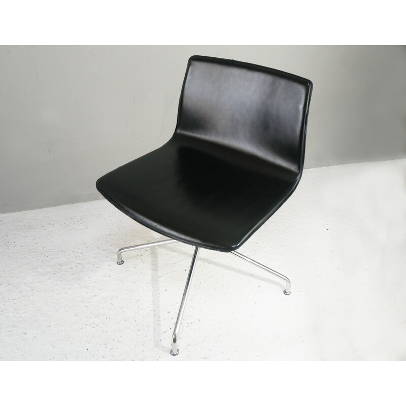 Mid-century Italian leather desk chair, 1970s