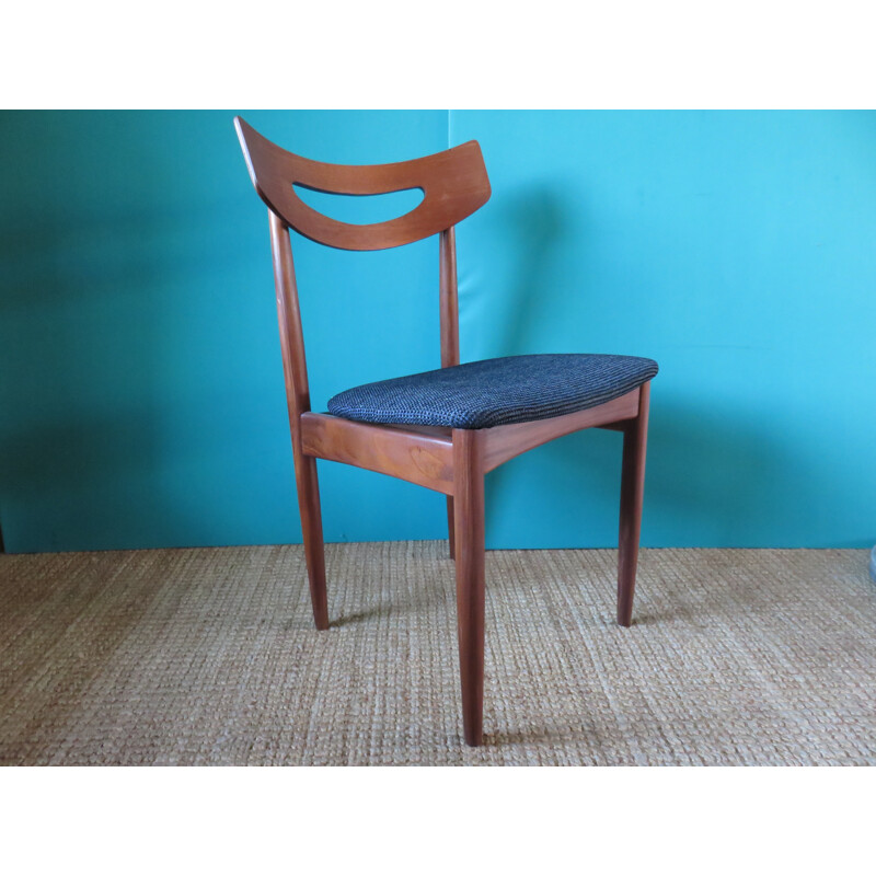 Swedish chair in teak and velvet - 1960s