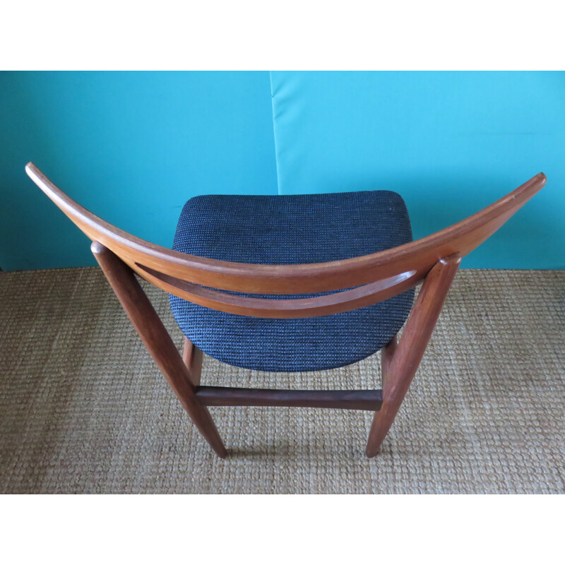 Swedish chair in teak and velvet - 1960s