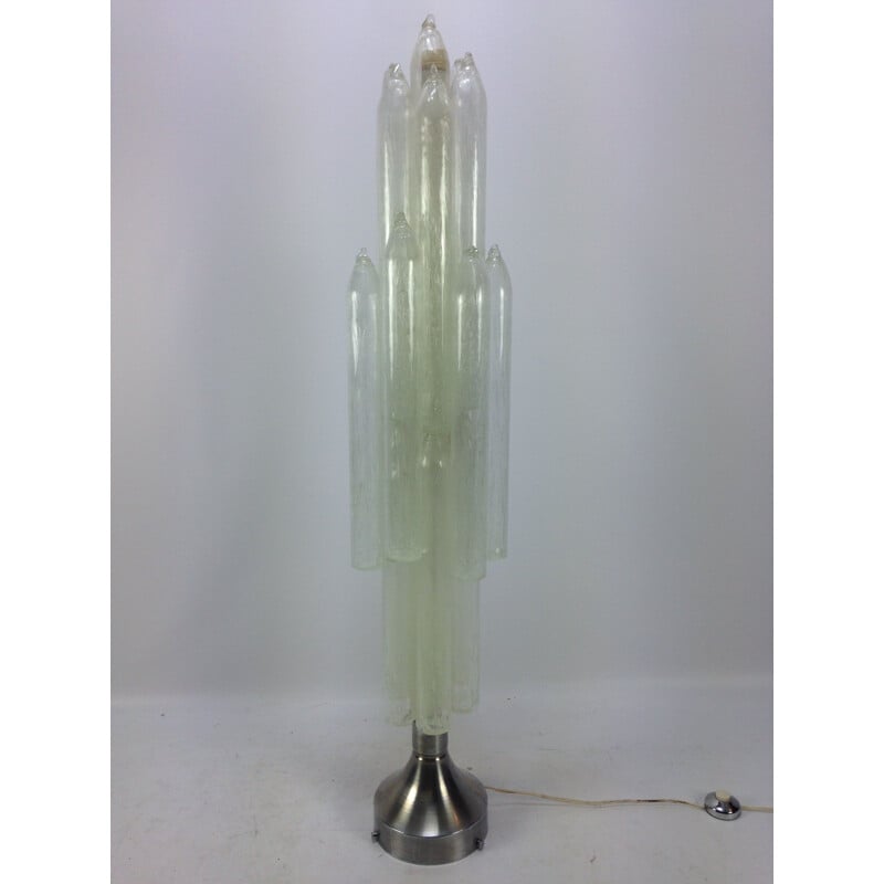 Lámpara de pie italiana vintage en cristal de Murano Mazzega de Carlo Nason, Italia 1960-1970
