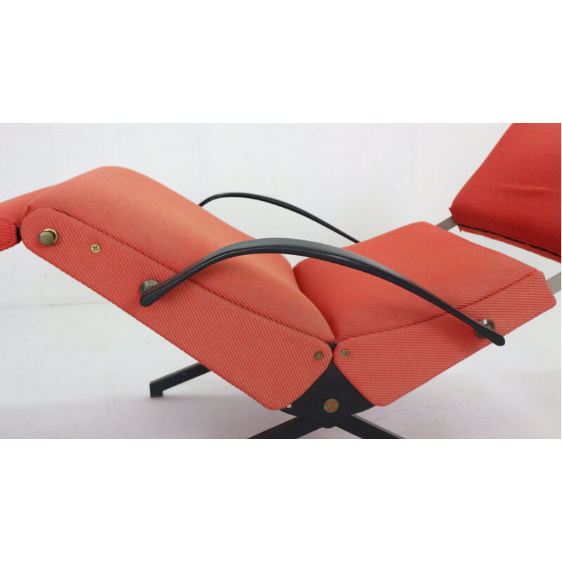 Vintage red armchair by Osvaldo Borsani