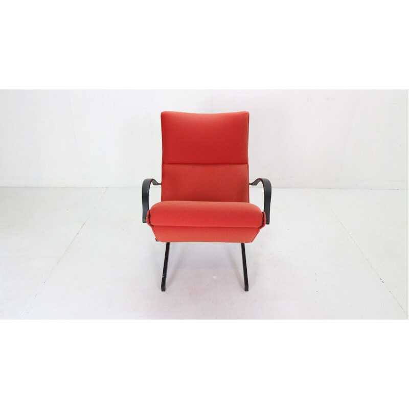 Vintage red armchair by Osvaldo Borsani