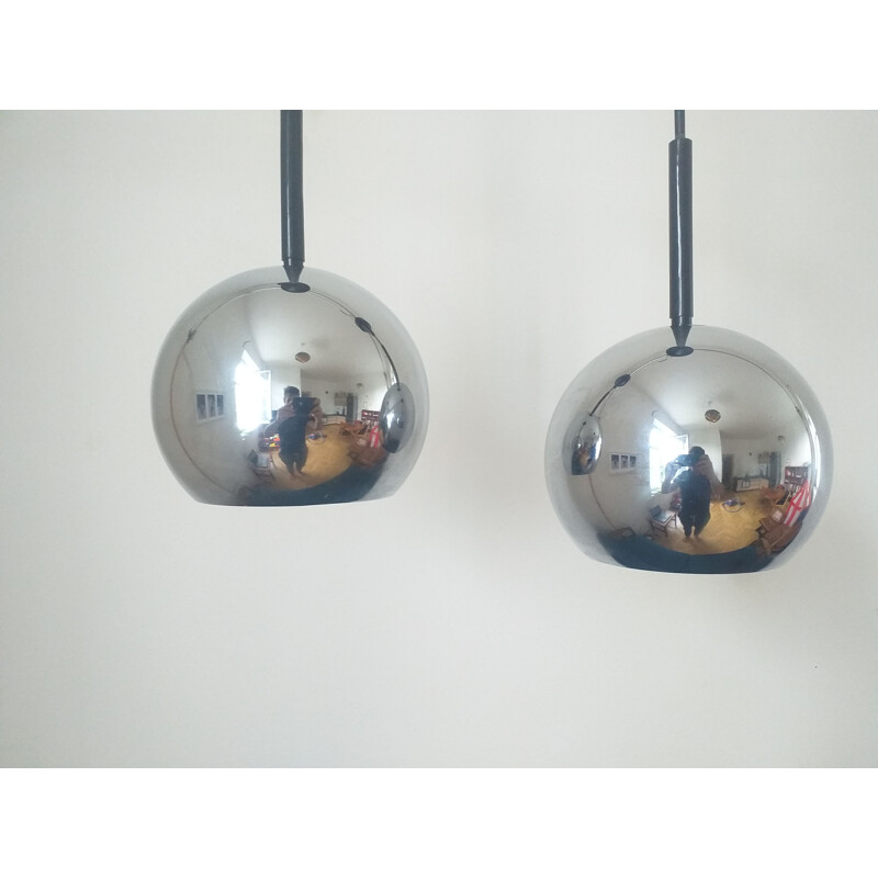Pair of vintage pendant lamps by Motoko Ishii for Staff Leuchten, Germany 1970