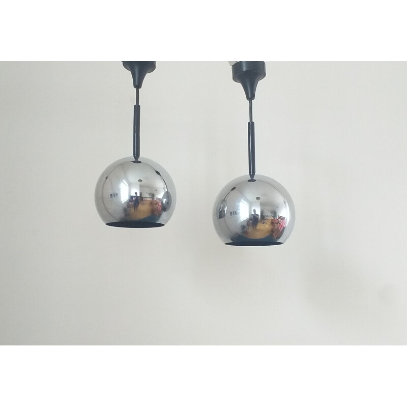 Pair of vintage pendant lamps by Motoko Ishii for Staff Leuchten, Germany 1970