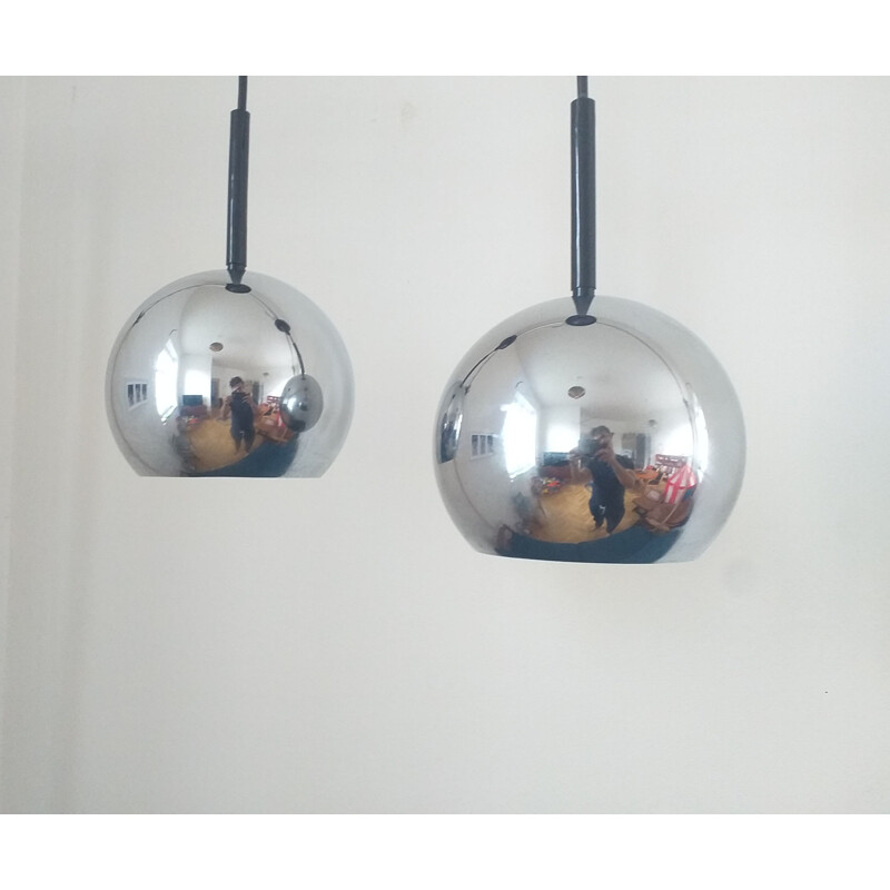 Pair of vintage pendant lamps by Motoko Ishii for Staff Leuchten, Germany 1970