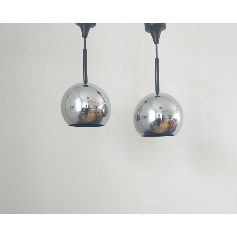 Pair of vintage pendant lamps by Motoko Ishii for Staff Leuchten, Germany 1970