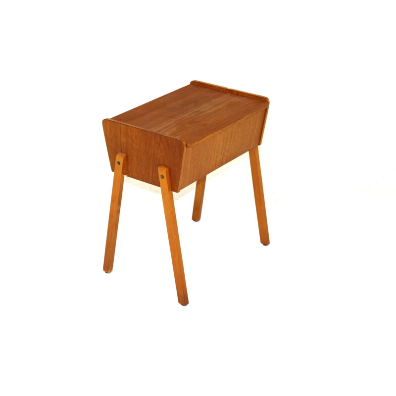 Vintage teak sewing box, Sweden 1960