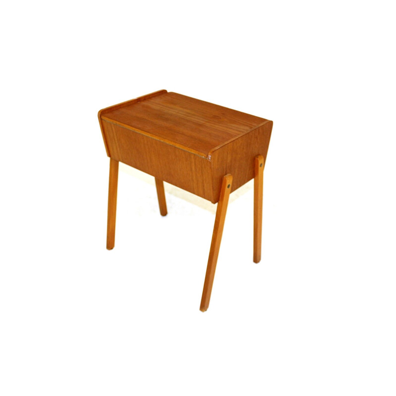 Vintage teak sewing box, Sweden 1960