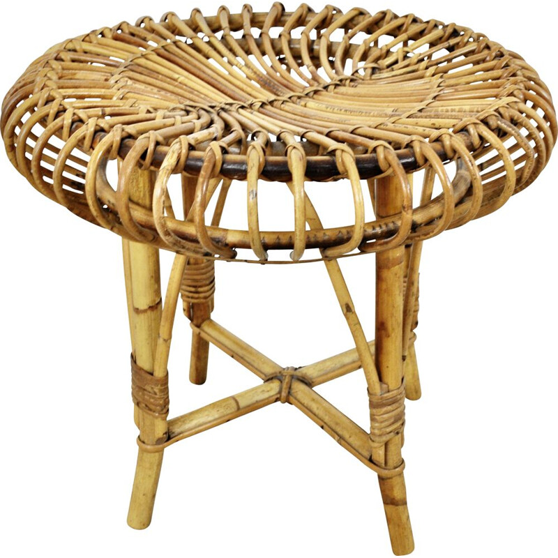 Mid-century rattan stool, 1960s