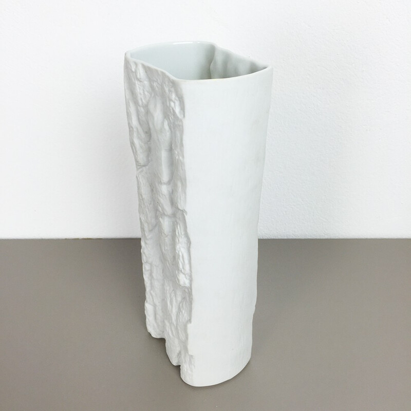Large Bareuther porcelain op art vase in porcelain - 1970s