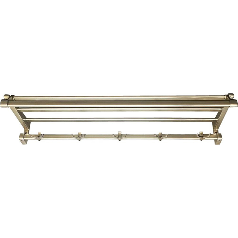 Mid-century long golden metal coat rack, 1970s