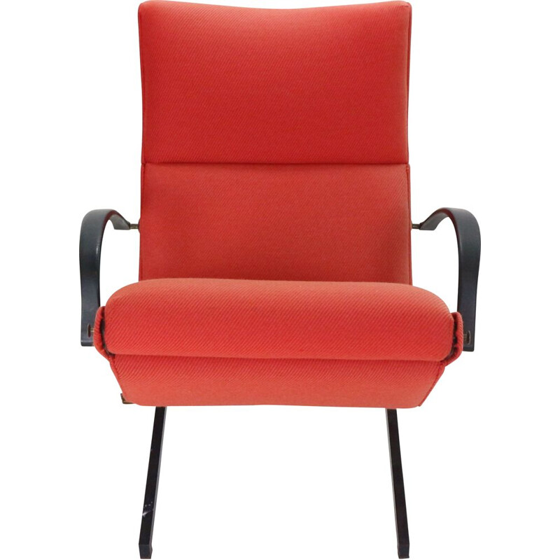 Vintage red armchair by Osvaldo Borsani