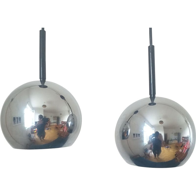 Pair of vintage pendant lamps by Motoko Ishii for Staff Leuchten, Germany 1970