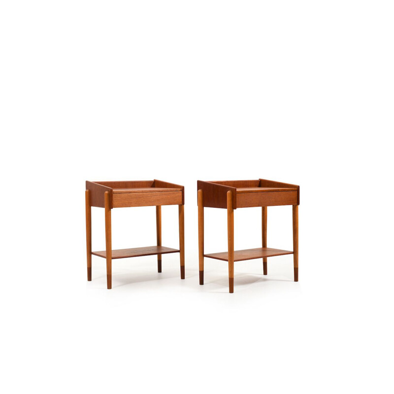 Pair of vintage night stands by Børge Mogensen for Søborg Møbelfabrik, Denmark 1950s