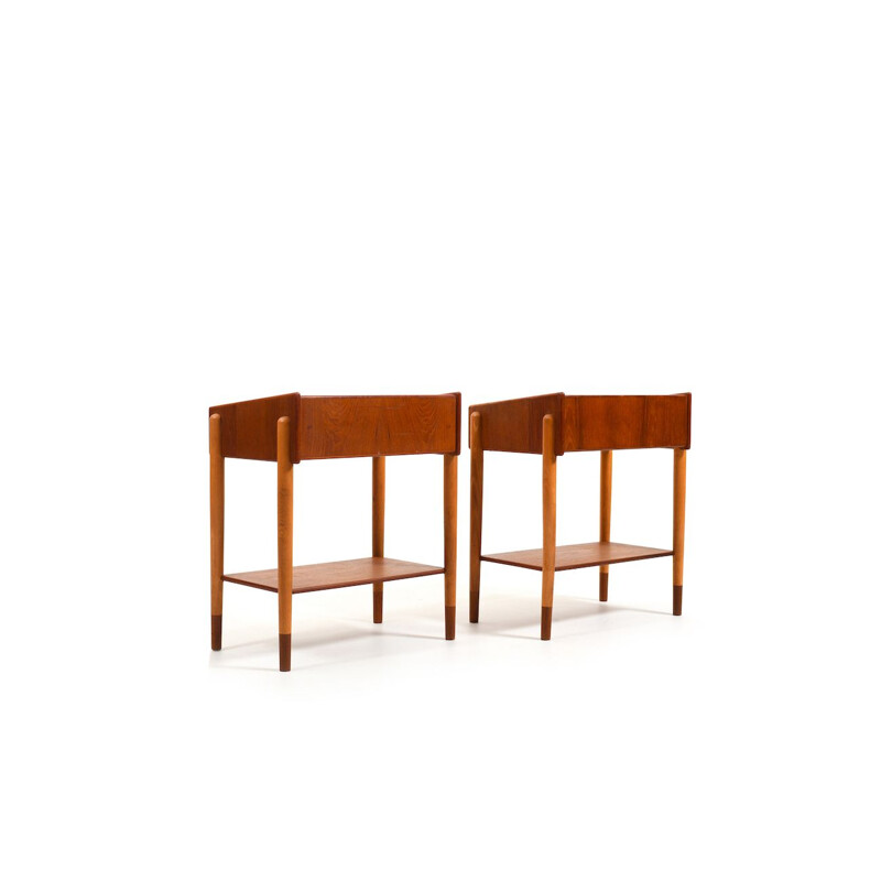 Pair of vintage night stands by Børge Mogensen for Søborg Møbelfabrik, Denmark 1950s