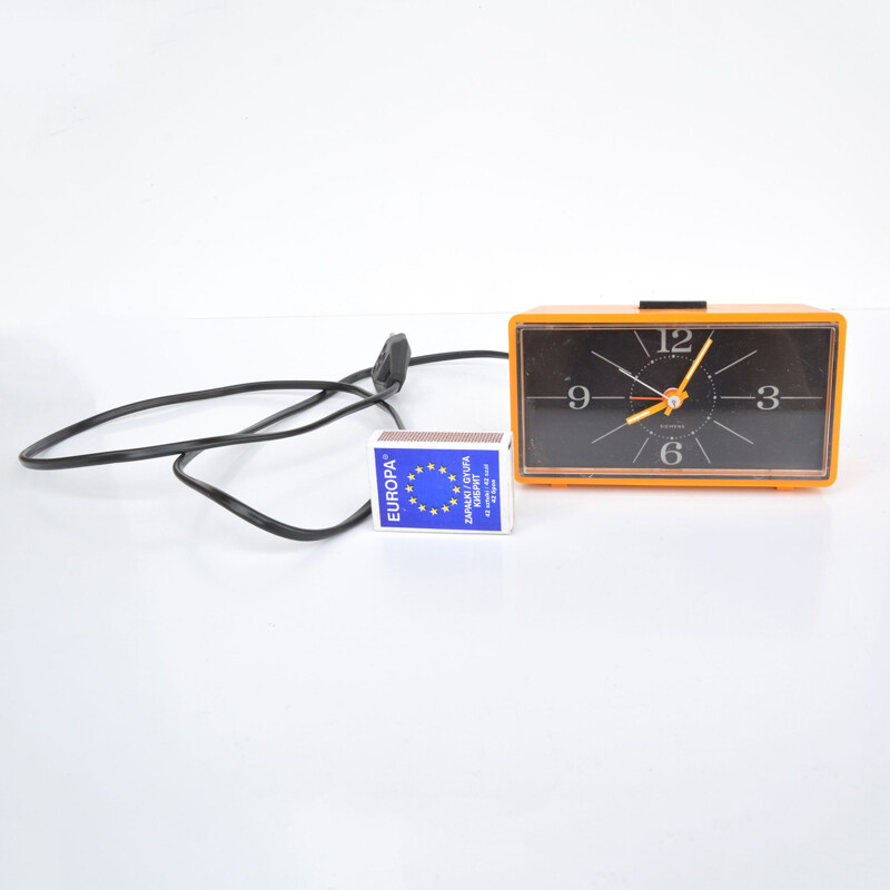 Vintage electric clock with alarm clock by Siemens, Germany 1970s