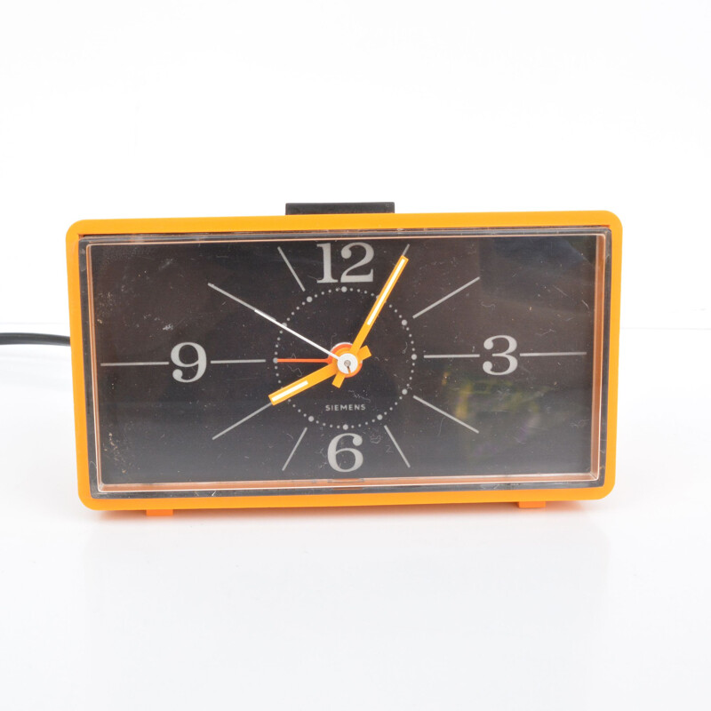 Vintage electric clock with alarm clock by Siemens, Germany 1970s