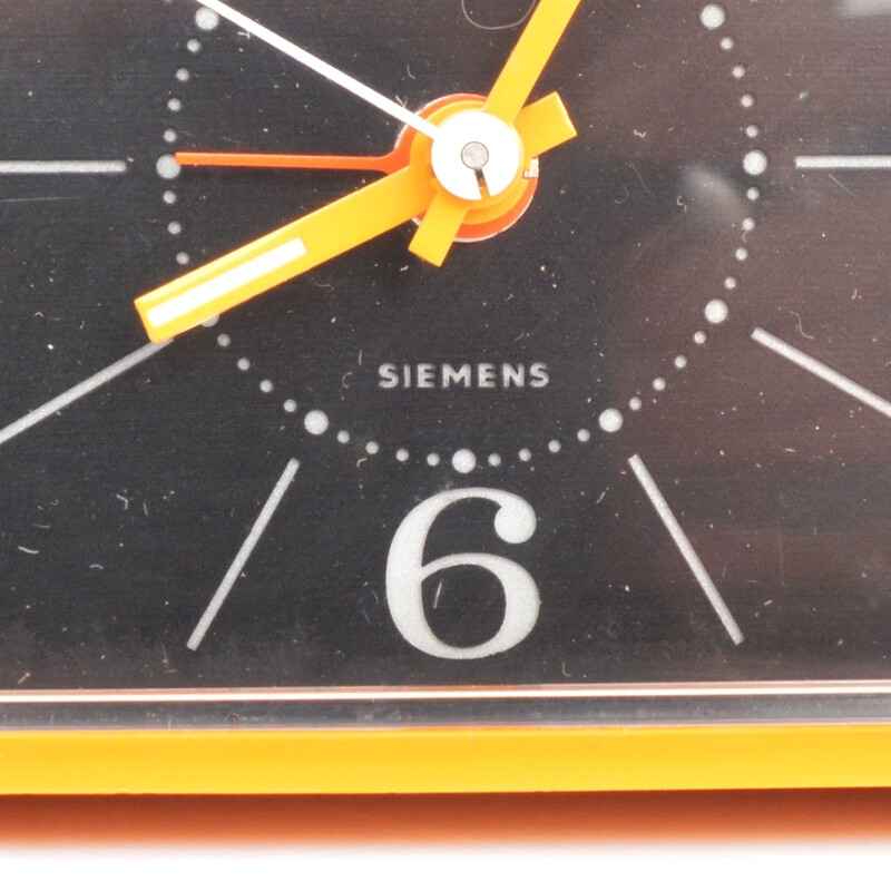 Horloge électrique vintage avec réveil par Siemens, Allemagne 1970