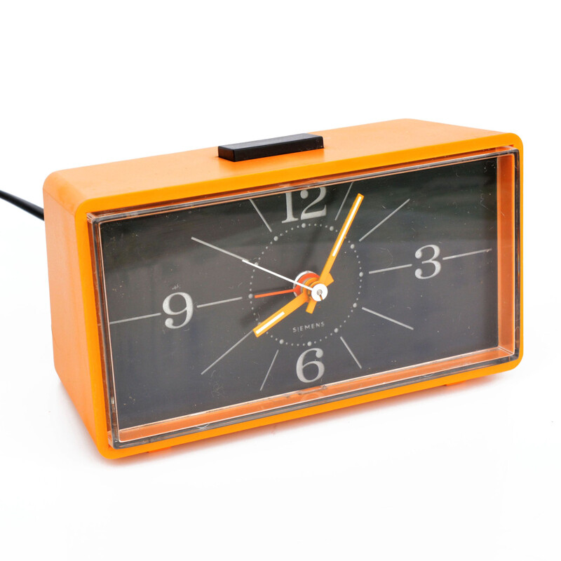 Vintage electric clock with alarm clock by Siemens, Germany 1970s