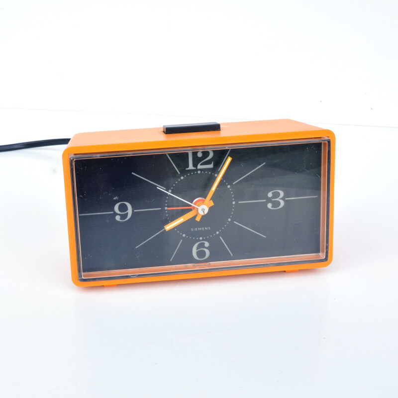 Vintage electric clock with alarm clock by Siemens, Germany 1970s