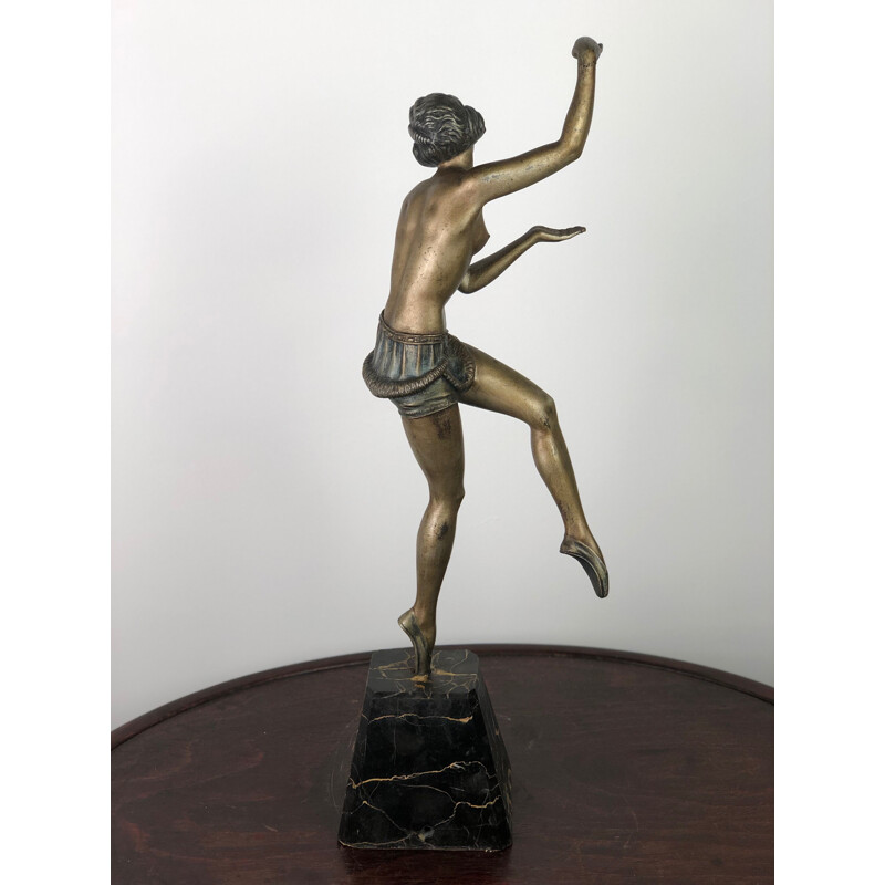 Vintage statue of The Dancer in Regula on a marble base, 1920