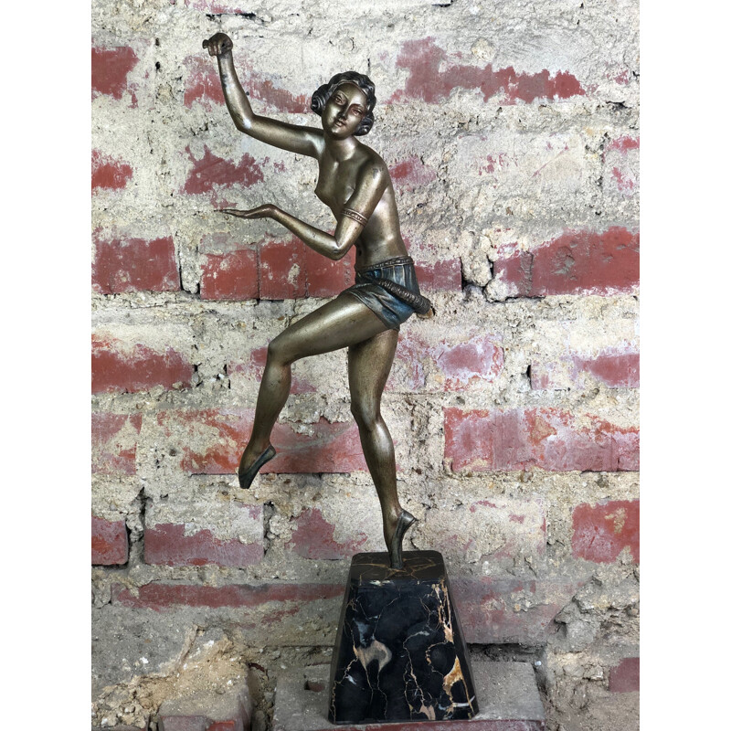 Vintage statue of The Dancer in Regula on a marble base, 1920