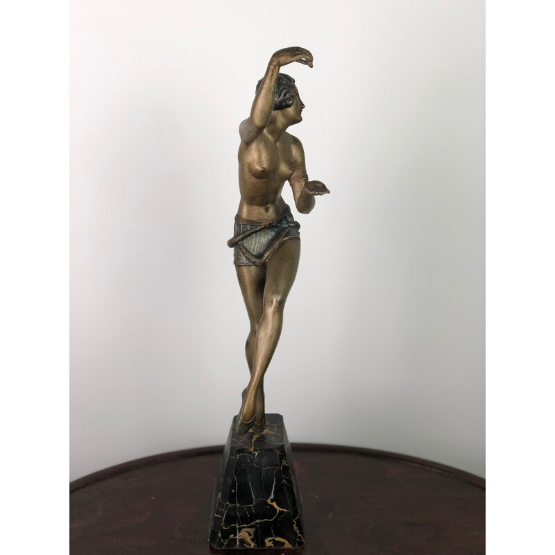 Vintage statue of The Dancer in Regula on a marble base, 1920