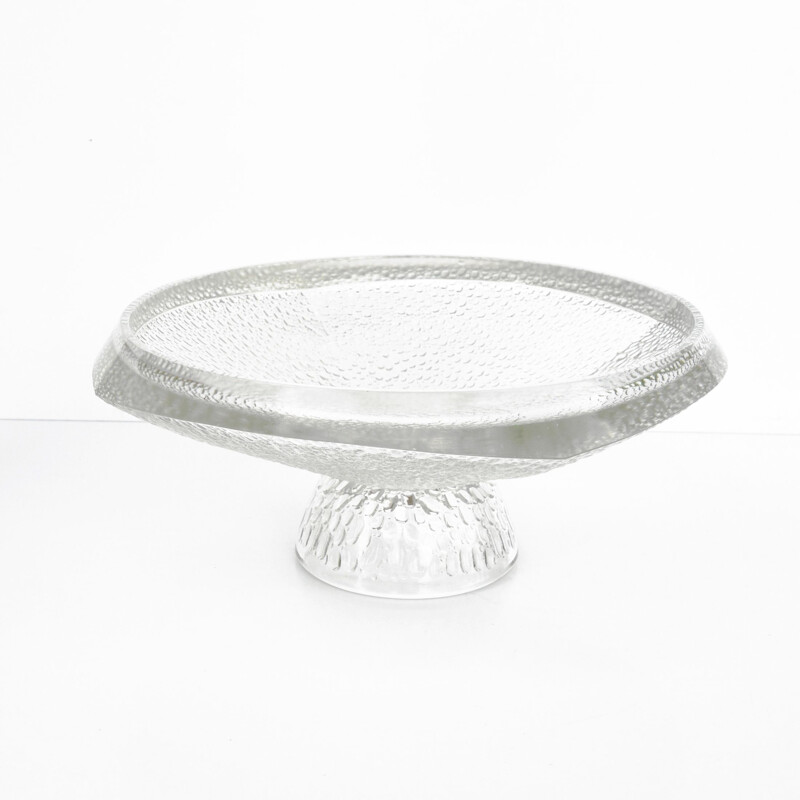 Vintage platter bowl by J. Brabec for Rudolfova Sklarna, Czechoslovakia 1974