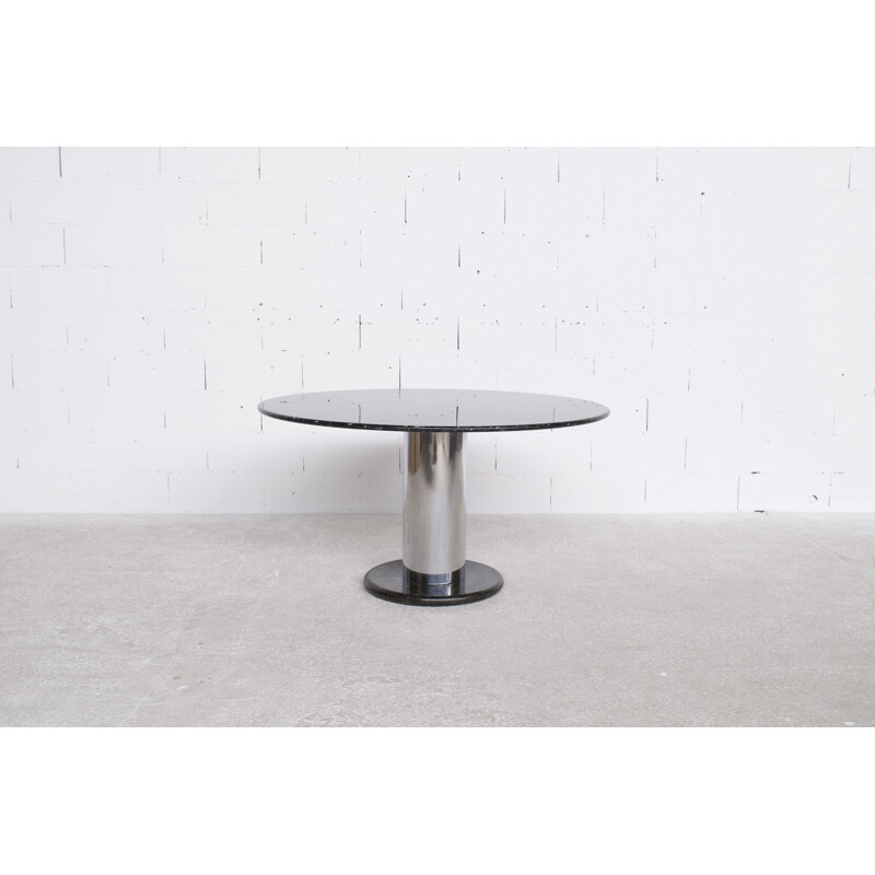 Lotorosso vintage table in black quartz marble by Ettore Sottsass for Poltronova, 1965