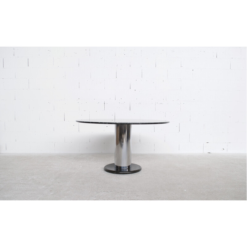 Table vintage Lotorosso en marbre noir de quartz par Ettore Sottsass pour Poltronova, 1965