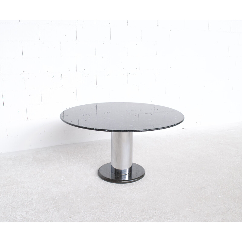 Lotorosso vintage table in black quartz marble by Ettore Sottsass for Poltronova, 1965