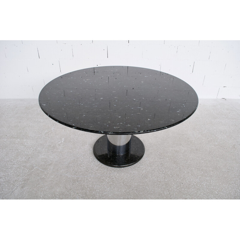Lotorosso vintage table in black quartz marble by Ettore Sottsass for Poltronova, 1965