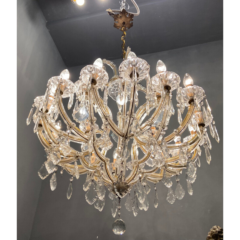 Italian vintage Murano crystal chandelier, 1950s