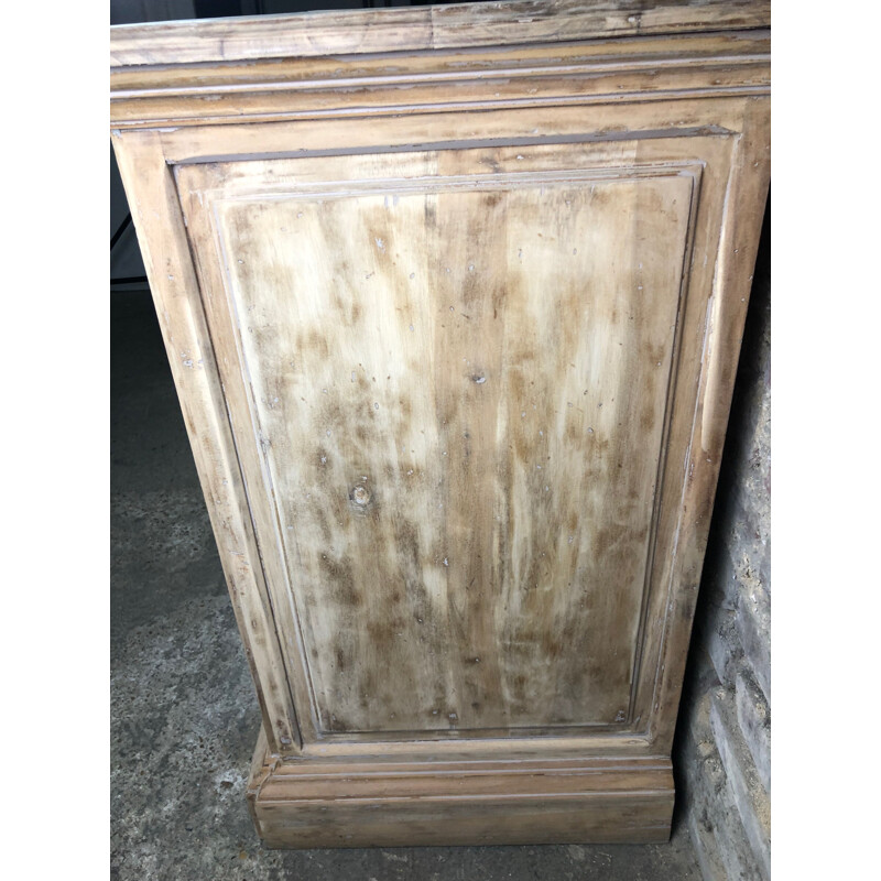 Vintage sideboard in light grey raw beech, France 1960