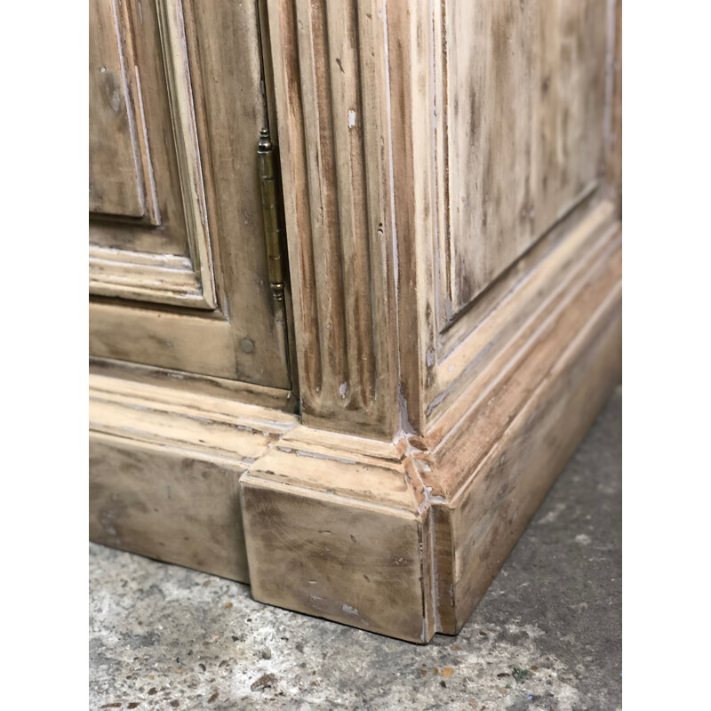 Vintage sideboard in light grey raw beech, France 1960