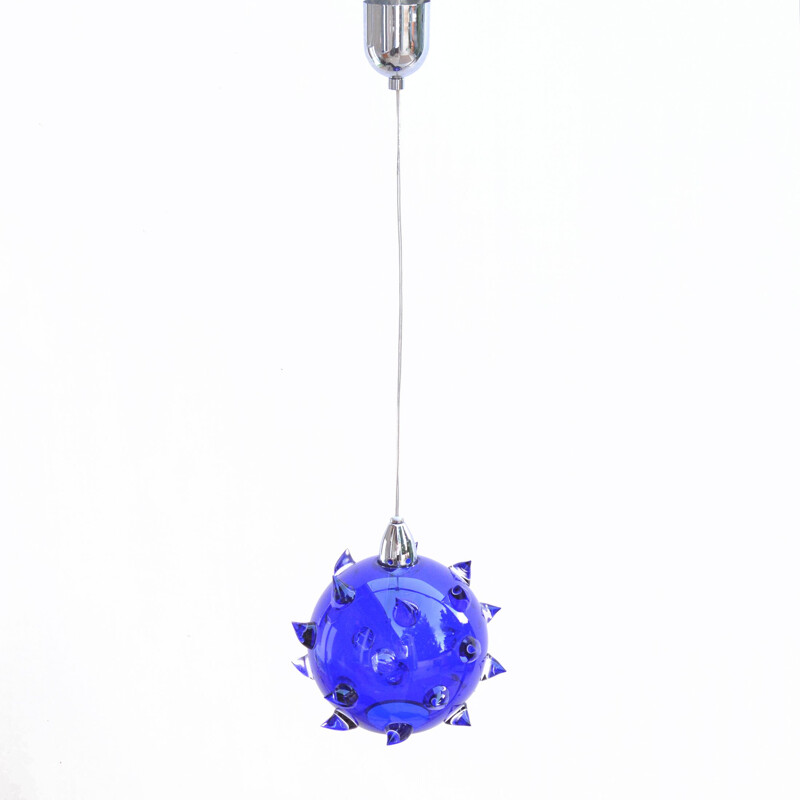 Vintage Cobalt pendant lamp by Preciosa Kamenicky Senov, Czech Republic 1990s