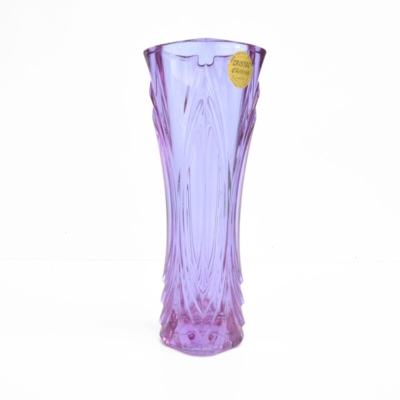 Vase vintage en cristal par Cristal D'Arques, France 1970
