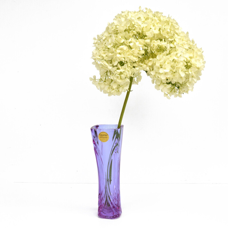 Vintage crystal vase by Cristal D'Arques, France 1970s