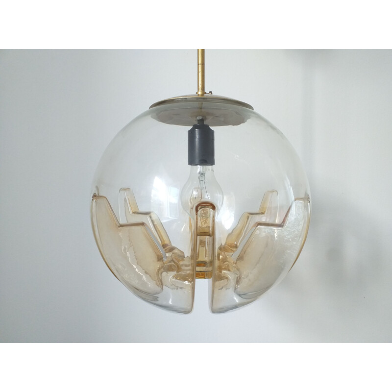 Mid century Mazzega Murano glass pendant lamp, Italy 1970s