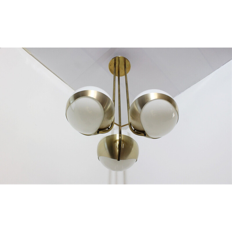 Mid century italian chandelier by Lamperti, 1970s