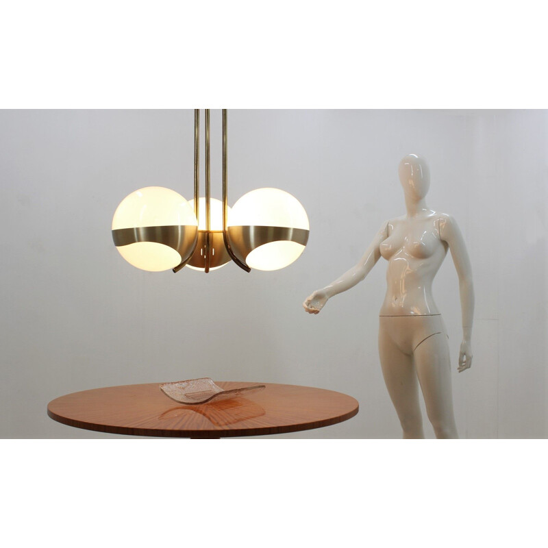 Mid century italian chandelier by Lamperti, 1970s