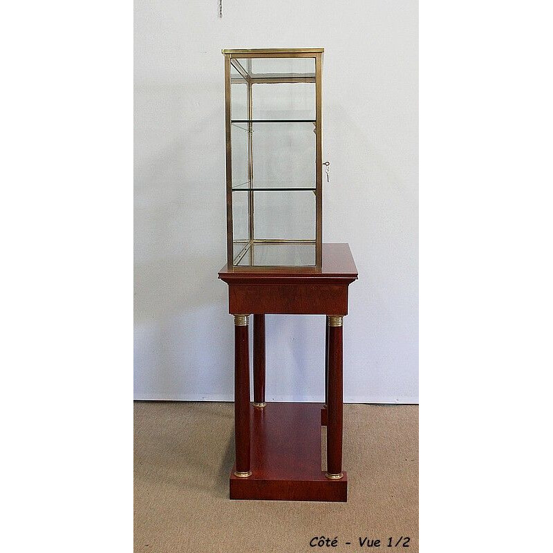 Vintage display cabinet on console