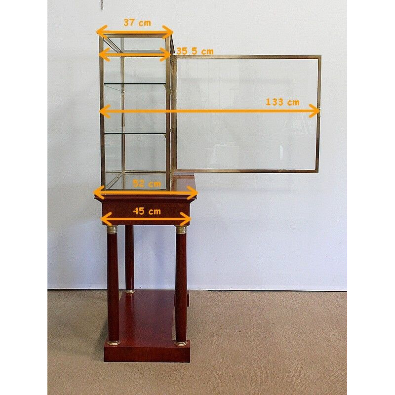 Vintage display cabinet on console
