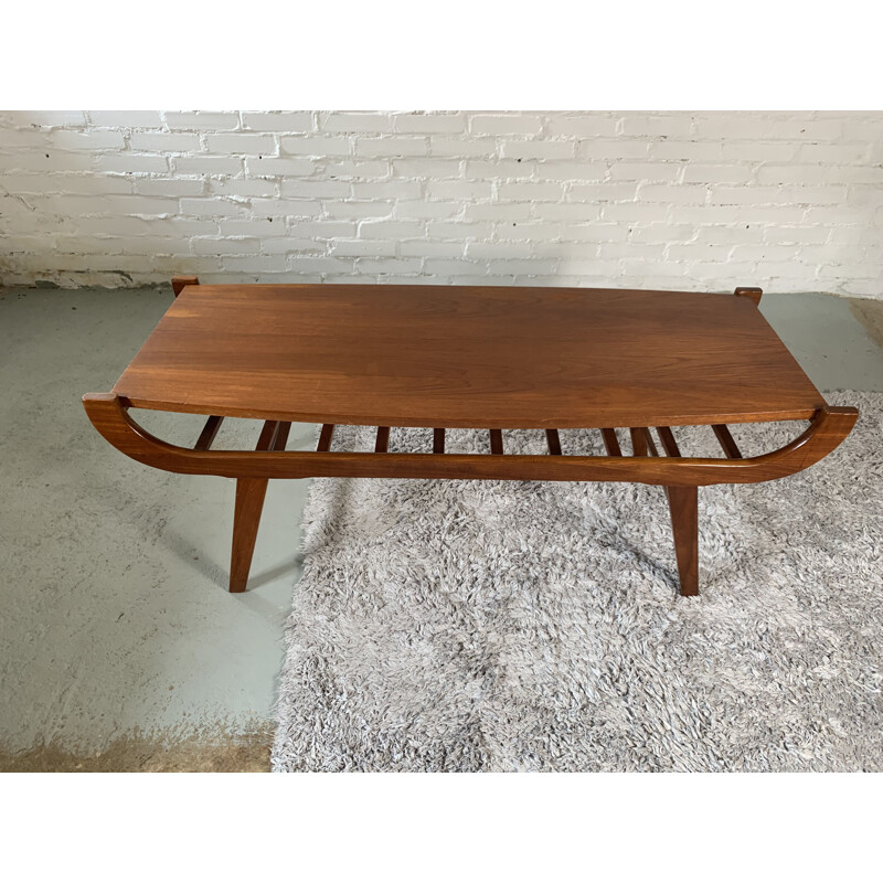 Vintage solid teak and formica coffe table by Louis van Teeffelen, 1960s