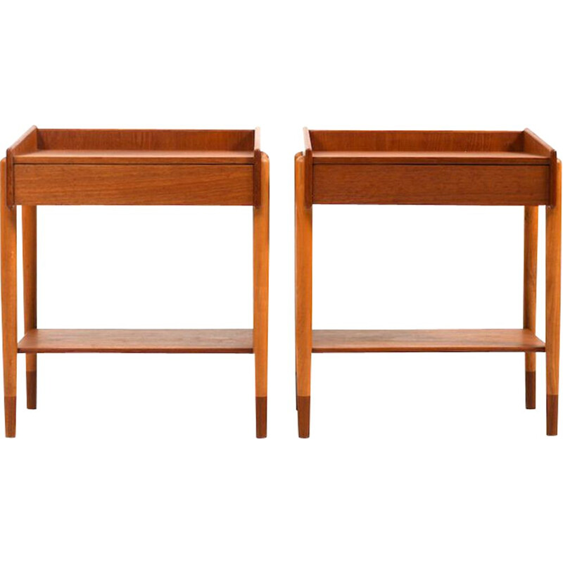 Pair of vintage night stands by Børge Mogensen for Søborg Møbelfabrik, Denmark 1950s