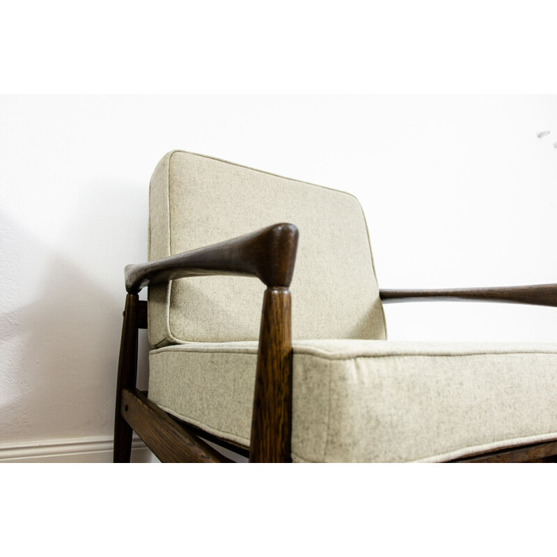 Paire de fauteuils vintage "Kolding" en chêne et laine par Erik Wørts pour Ikea, 1960