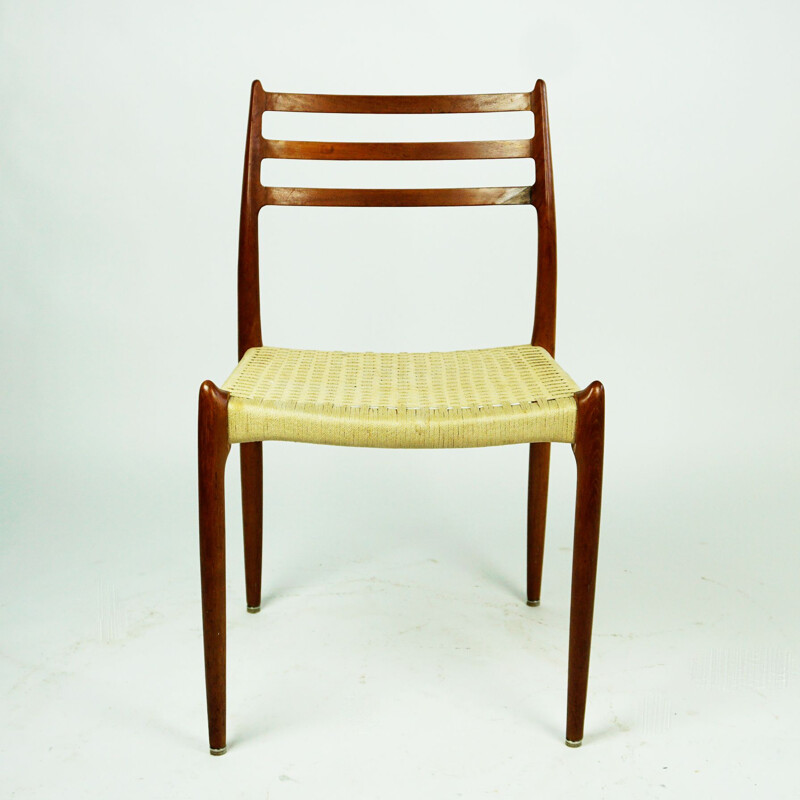 Paire de chaises danoises vintage en teck mod. 78 par N.O. Moller, 1962