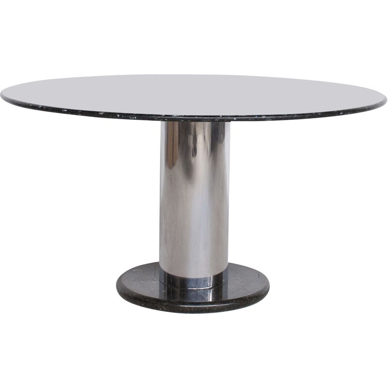 Lotorosso vintage table in black quartz marble by Ettore Sottsass for Poltronova, 1965