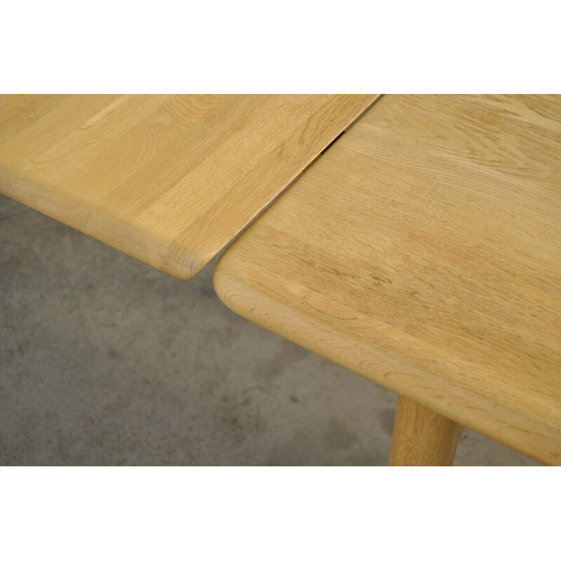 Vintage solid oakwood extentable dining table by Niels O Møller for Møller Møbelfabrik AS, Denmark 1960s