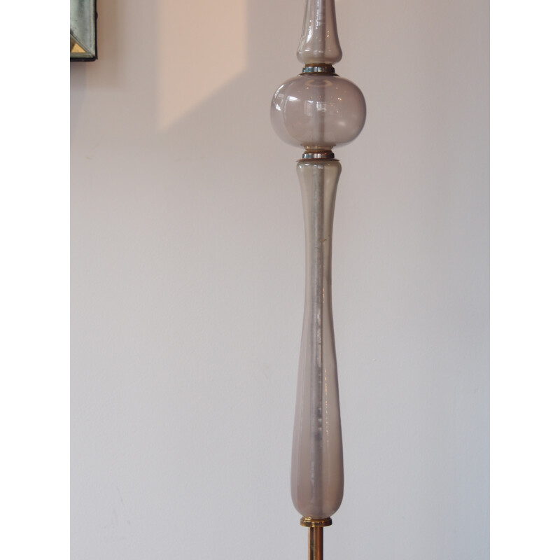 Italian floor lamp in brass and glass - 1960s